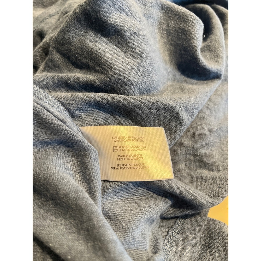 Orvis Classic Collection Womens Blue Linen Blend V-Neck‎ 3/4 Sleeve Top Medium - Picture 7 of 8